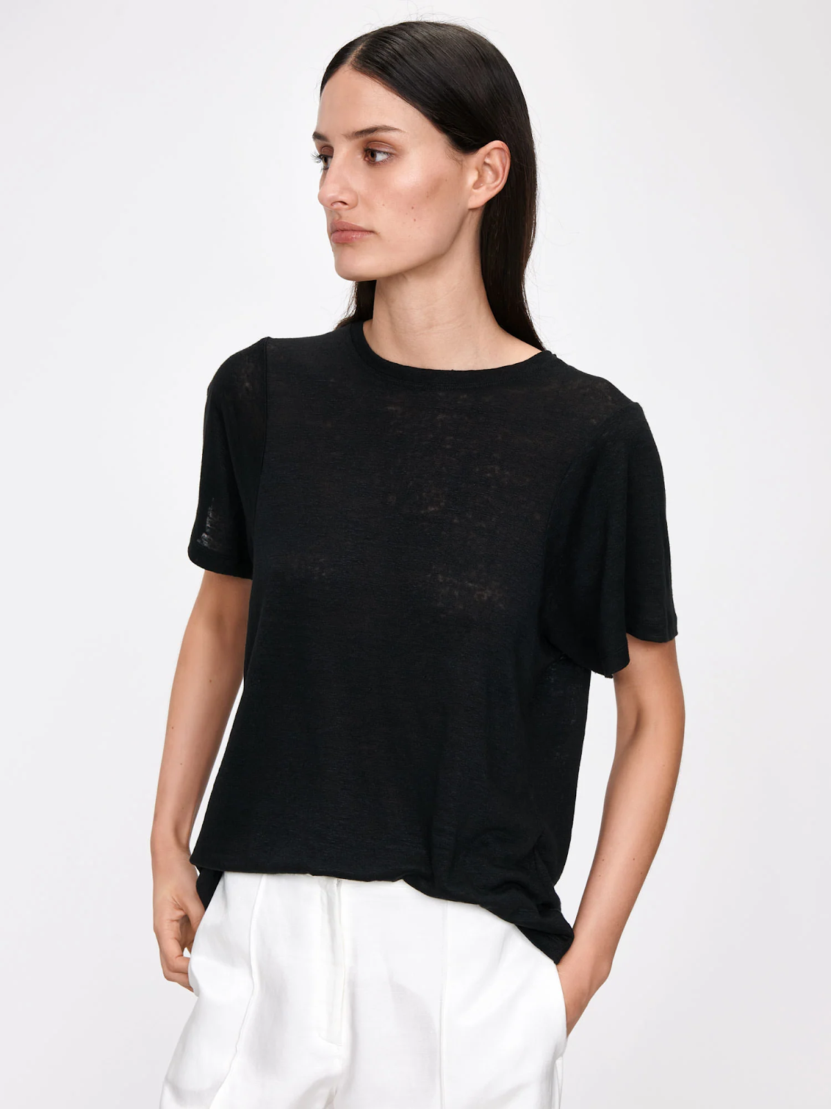 Linen Curved Armhole Tee (size XL) image 0