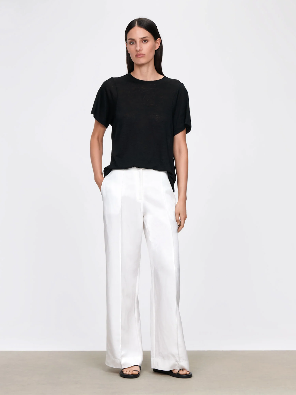 Linen Curved Armhole Tee (size XL) image 1