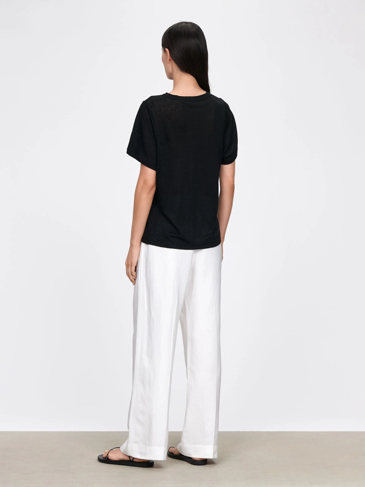 Linen Curved Armhole Tee (size XL) image 2