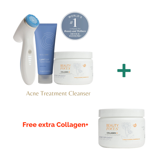 ageLOC® LumiSpa® iO (Blue) & Beauty Focus® Collagen+ Better Together Kit