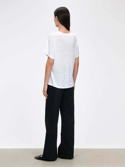 Linen Curved Armhole Tee (size L) image 1