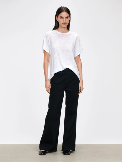 Linen Curved Armhole Tee (size L) image 2