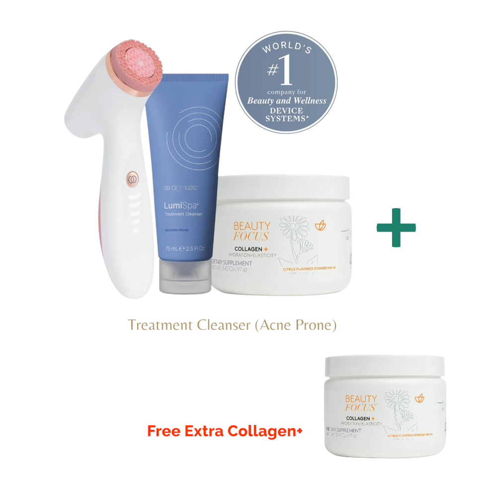 ageLOC® LumiSpa® iO (Rose Gold) & Beauty Focus® Collagen+ Better Together Kit