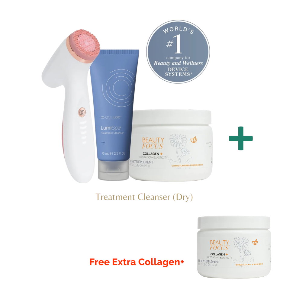 ageLOC® LumiSpa® iO (Rose Gold) & Beauty Focus® Collagen+ Better Together Kit