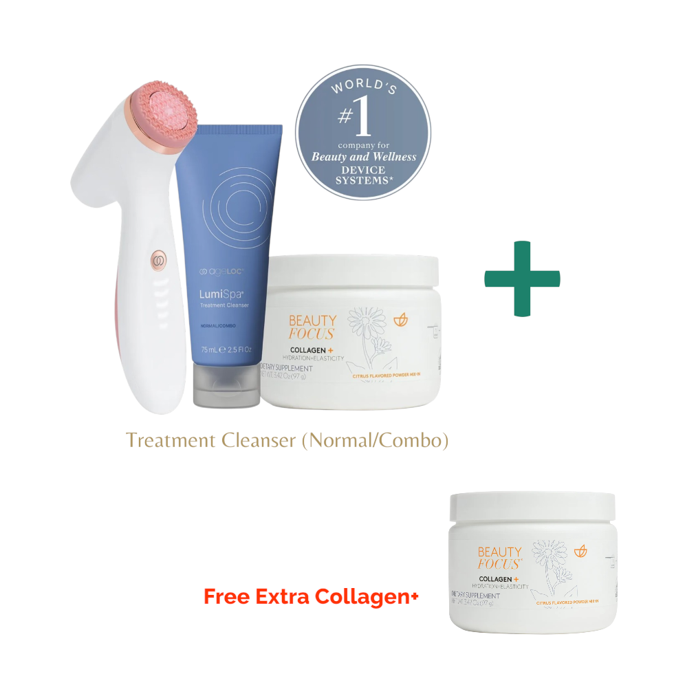 ageLOC® LumiSpa® iO (Rose Gold) & Beauty Focus® Collagen+ Better Together Kit