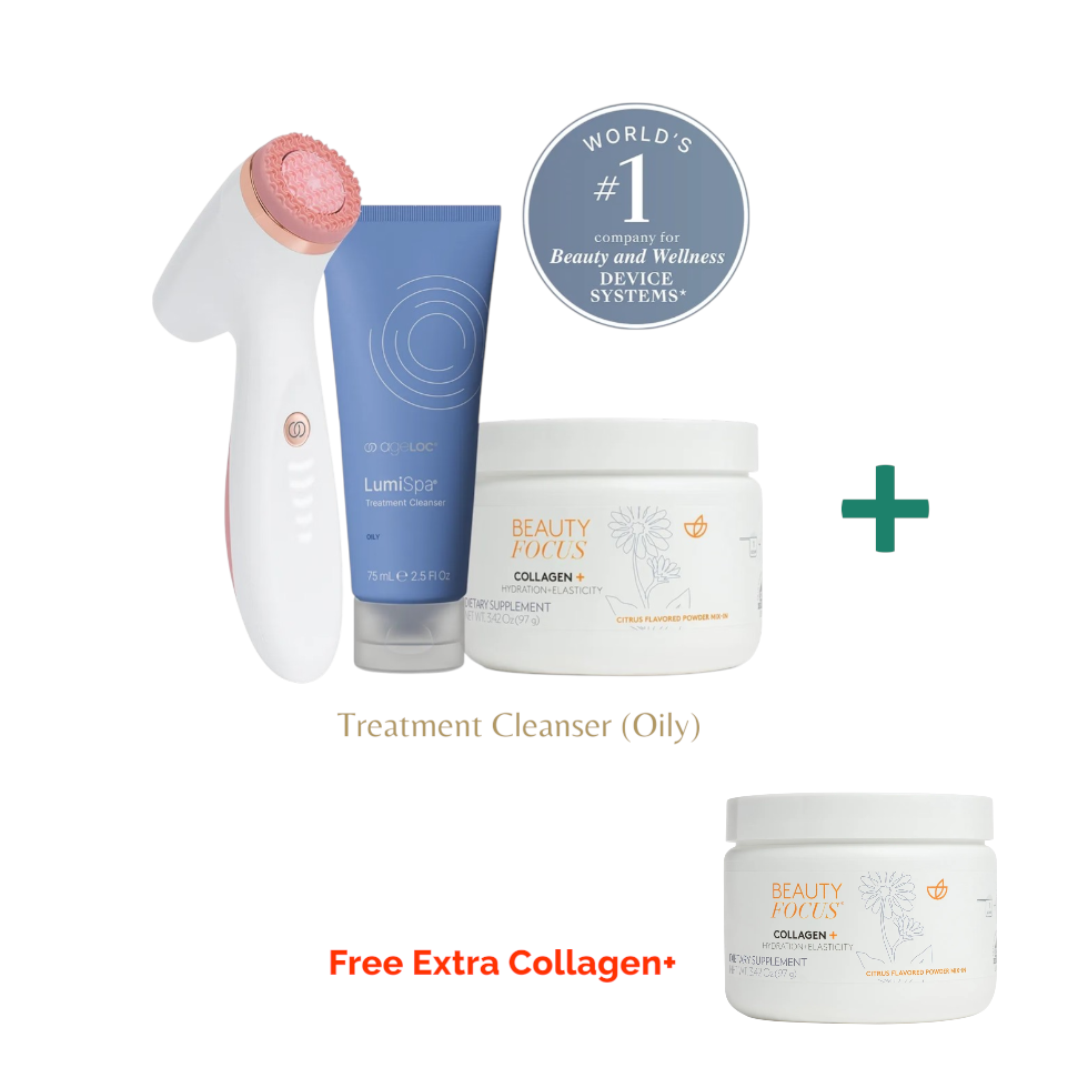 ageLOC® LumiSpa® iO (Rose Gold) & Beauty Focus® Collagen+ Better Together Kit